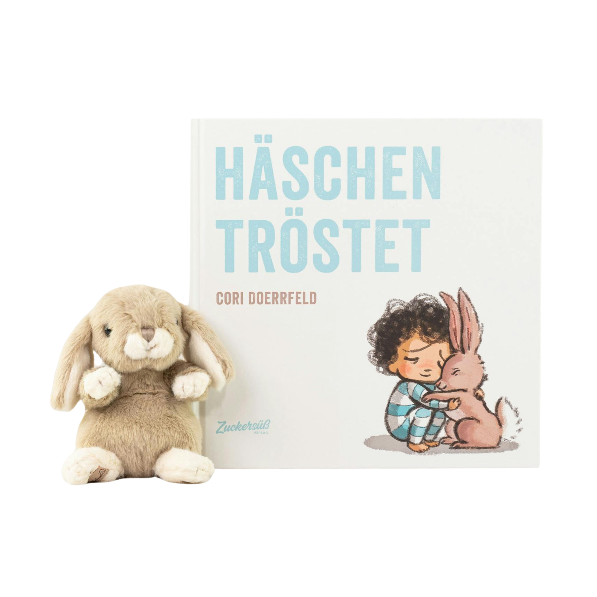 Häschen tröstet + Stofftier „Häschen”